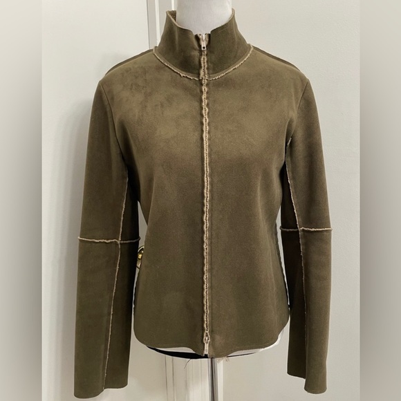 0live & Tan faux suede VELVET Brand Jacket - Picture 4 of 10